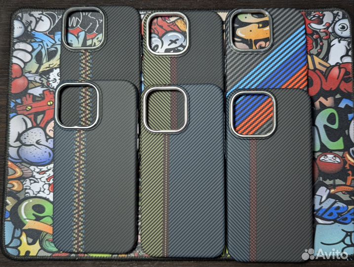 Чехол на iPhone 15 pro/15 pro max карбон с магсейф