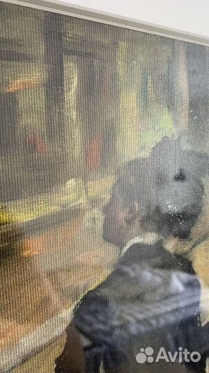 Картина репродукция на холсте в раме с багетом