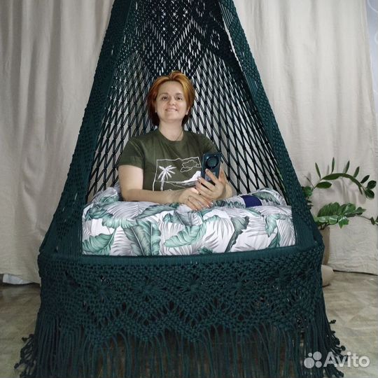Подвесное кресло шатер макраме ручной работы