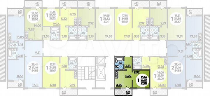 Квартира-студия, 27,8 м², 11/18 эт.