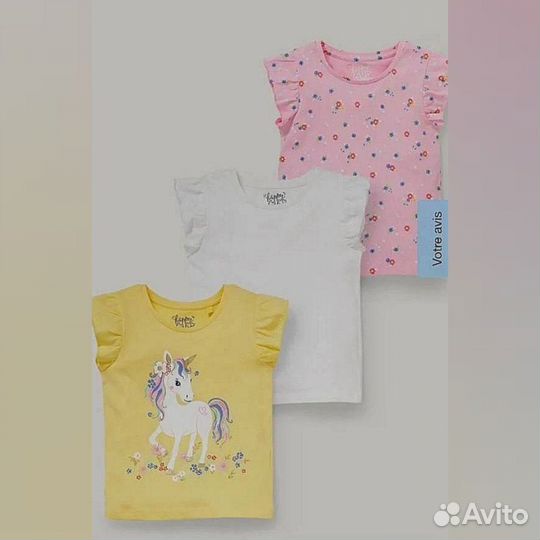 Футболка C&A для девочек 3 шт., 98 размер