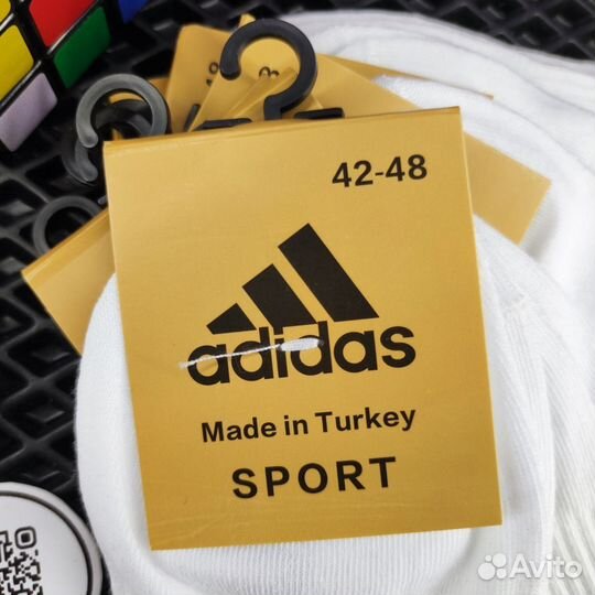 Носки короткие белые Adidas 10 шт