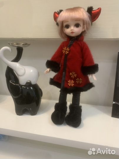 Кукла с рожками бжд