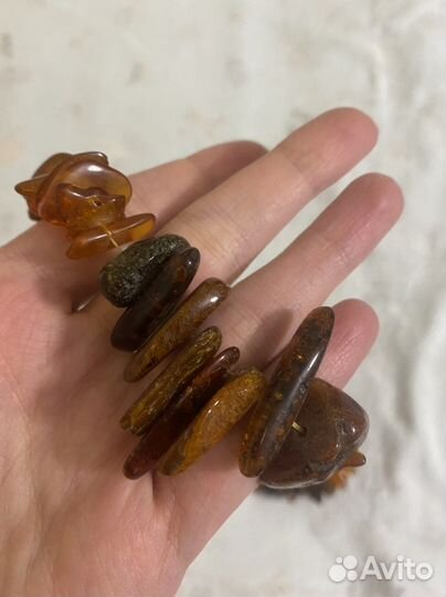 Бусы янтарные