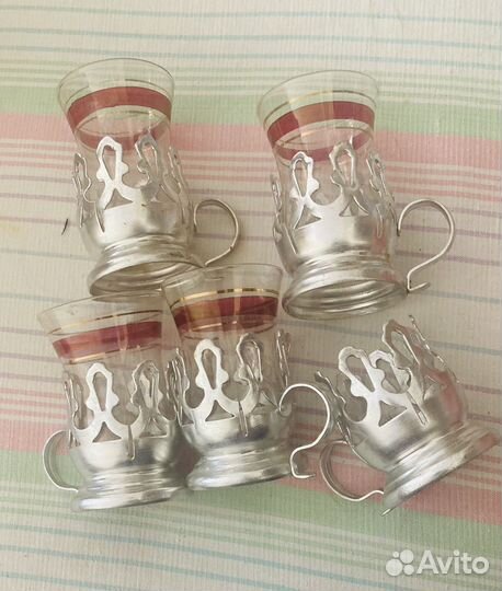 Мини подстаканники со стаканами