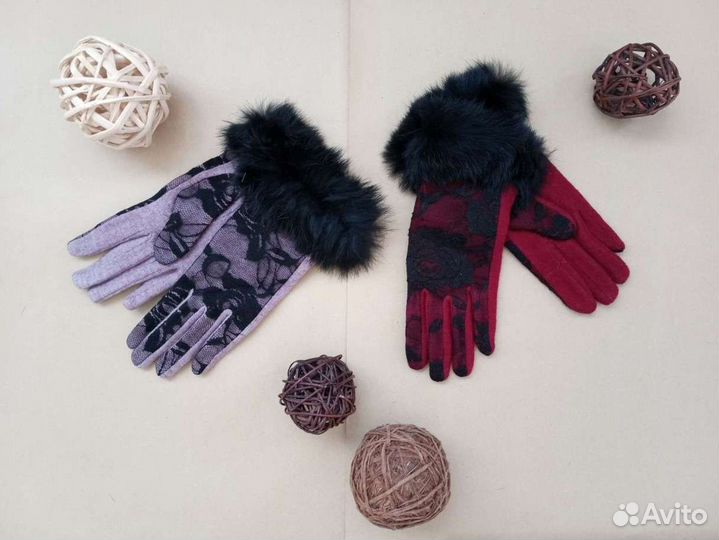 Новые женские перчатки, шерсть