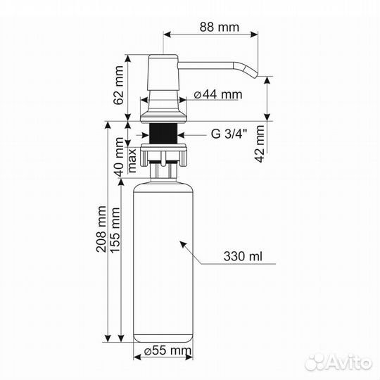 Дозатор для моющего средства Ulgran U-01-328, беж