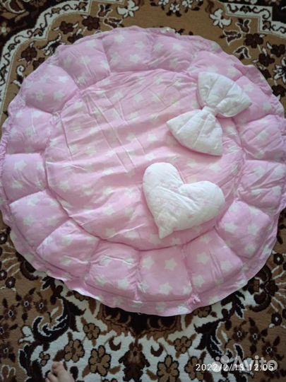 Матрас/ бортики в круглую кроватку