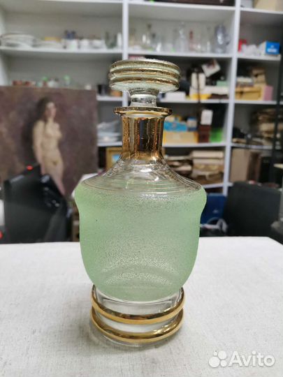 Графин Штоф с зелёным напылением СССР (Ч)