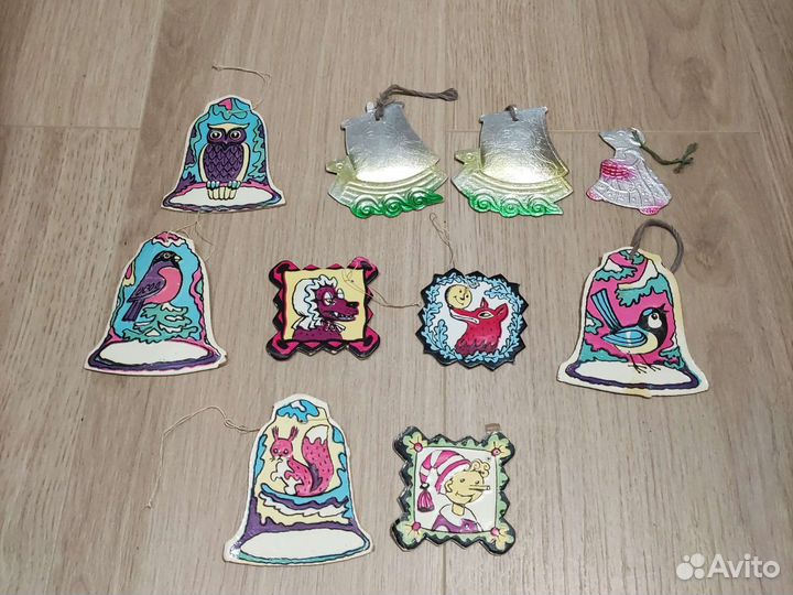 Елочные игрушки СССР Стеклянные, картонаж