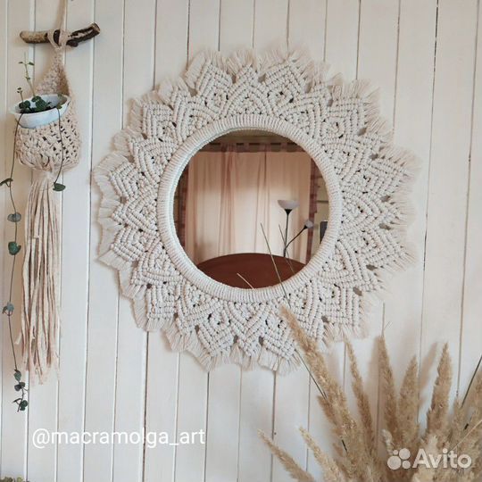 Зеркало настенное макраме