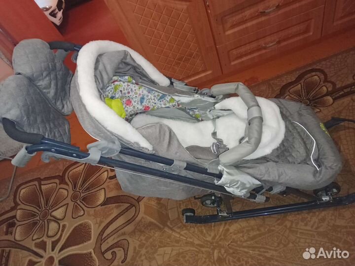 Коляска-санки зимние