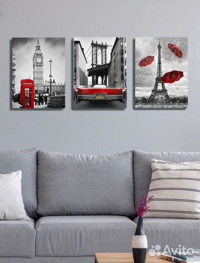 Картины постеры 3 штуки