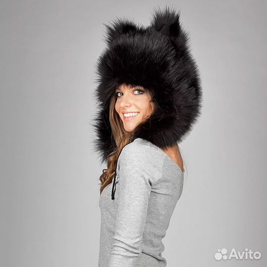 Меховая Зверошапка-ушанка 