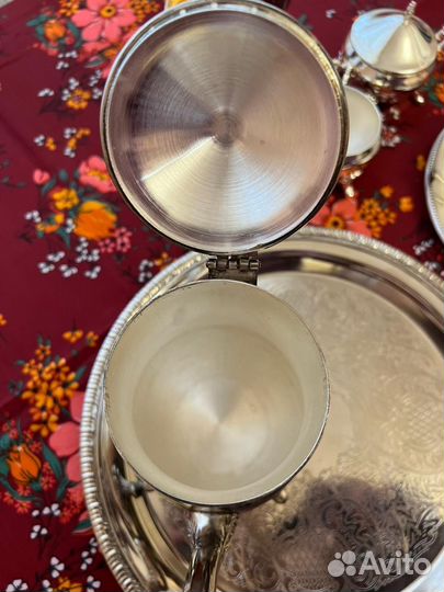 Сервиз кофейный мельхиор антиквариат