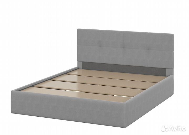 Мягкая кровать серая