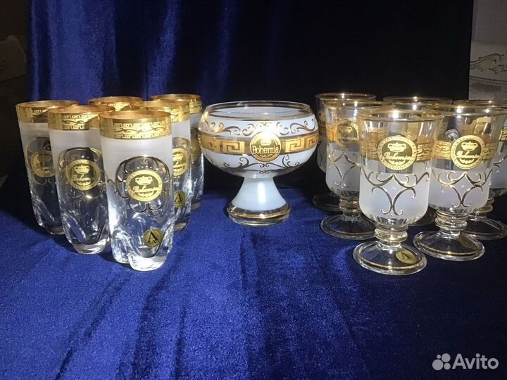 Бокалы Стаканы Конфетница Чехия Богемия