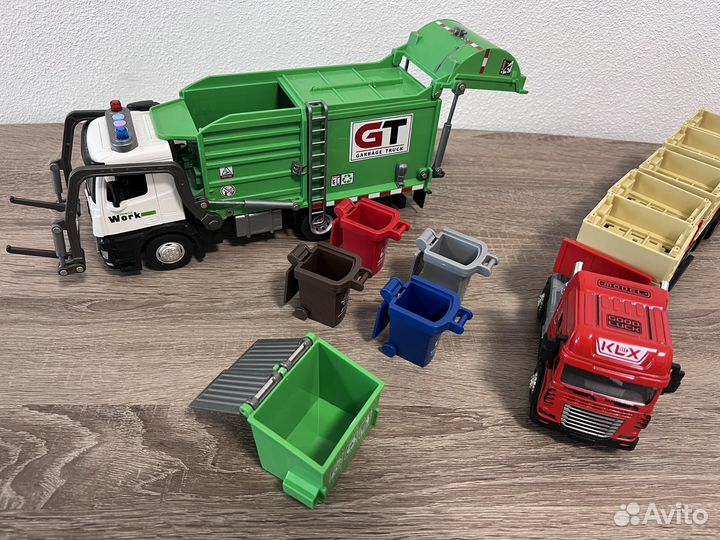 Машинки пакетом мусоровоз и тягач