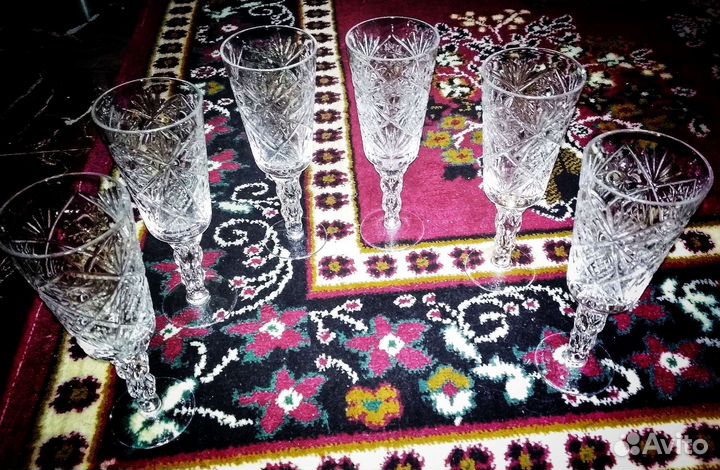 Рюмки, фужеры, хрустальный набор 6шт