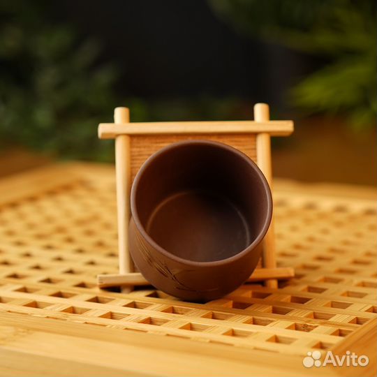 Пиала из исинской глины «Темная ветка бамбука» 50