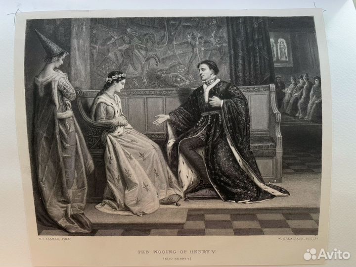 Ухаживание Генриха V. Офорт, резцовая гравюра