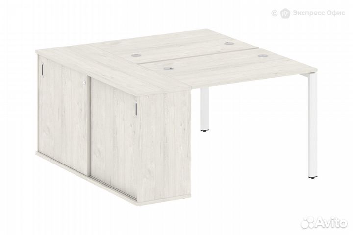 Стол-бенч двойной с опорным шкафом-купе Metal syst