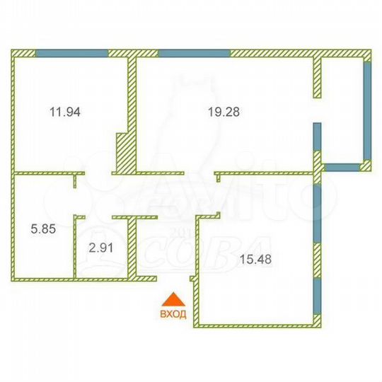 3-к. квартира, 60 м², 11/17 эт.