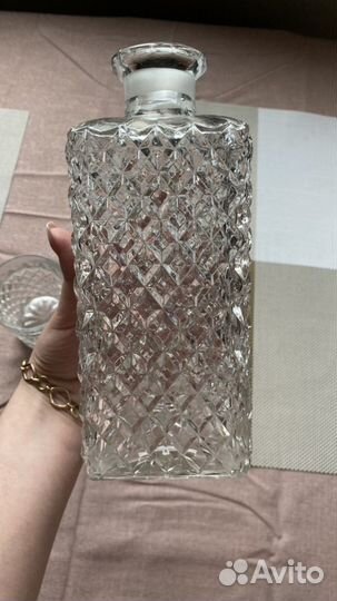 Графин стеклянный СССР и стаканы