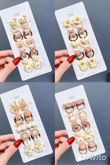 Заколки, резинки, цветные пряди, наборы для девоче