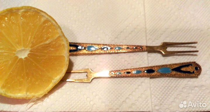 Вилка одна винтаж позолочен. серебро 875 Звезда