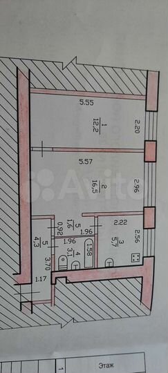 2-к. квартира, 43,4 м², 3/4 эт.