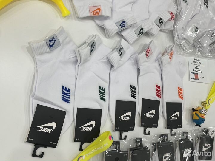 Носки nike короткие белые 10 пар 37-41