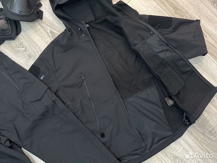 Тактический костюм softshell black