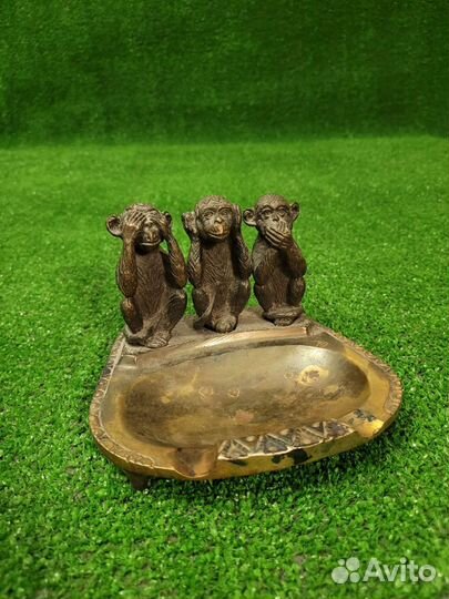 Пепельница винтажная Три обезьяны СССР 