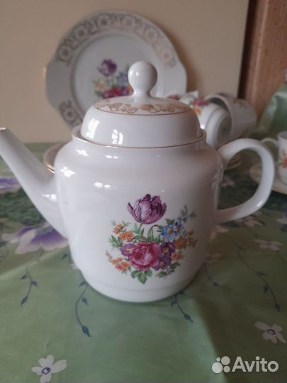 Чайный сервиз Мейсенский букет Богемия Чехосл-кия