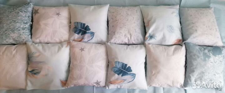 Бортики(12 подушек 30/30) в детскую кроватку новые