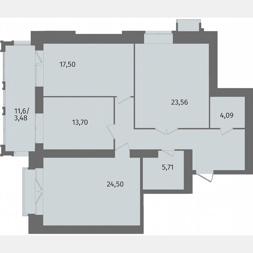 3-к. квартира, 109,2 м², 11/13 эт.