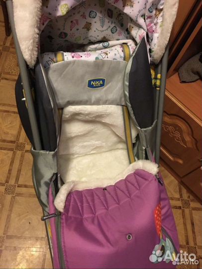 Коляска-санки nika 2 в 1, с колесиками