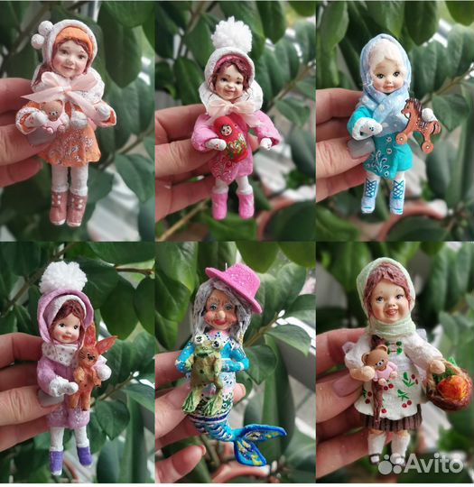 Ватные елочные игрушки