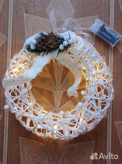 Декоративный светодиодный рождественский венок