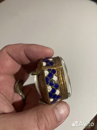 Солонка. Латунь эмаль