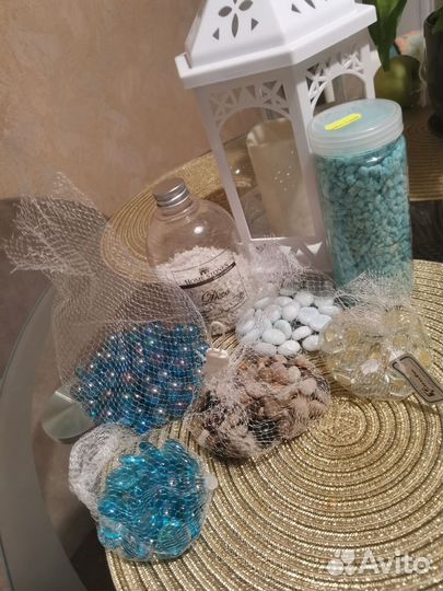 Стеклянные камни для декора