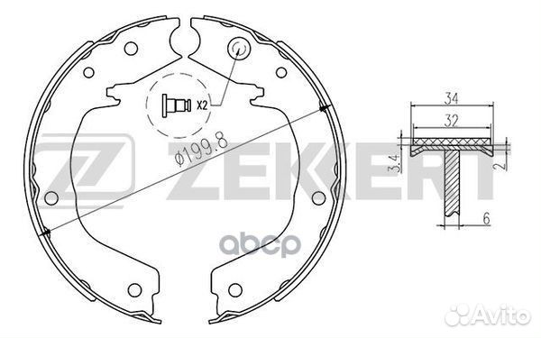 Колодки торм. бараб. задн. Mitsubishi Pajero II