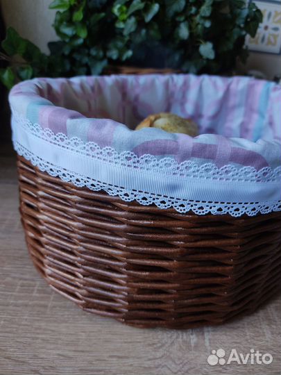 Хлебница плетеная с чехлом
