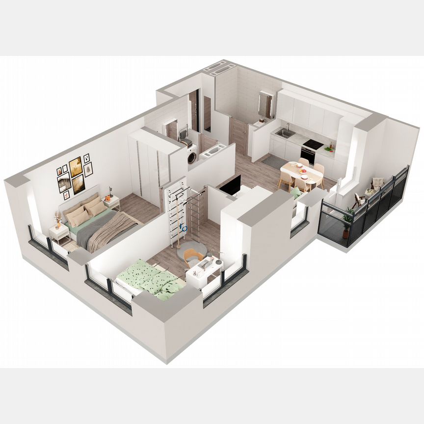 2-к. квартира, 56,9 м², 8/23 эт.