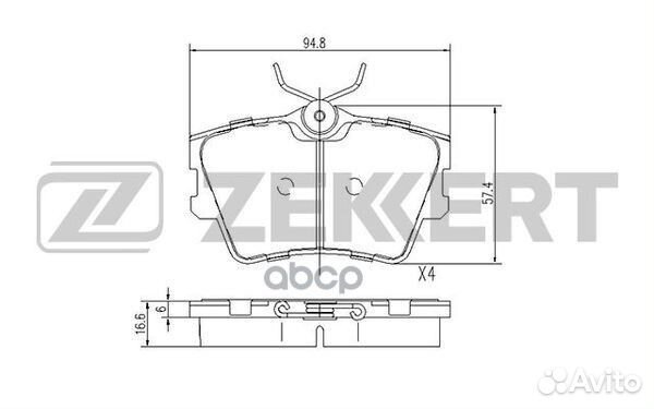 Колодки торм. диск. задн. VW Transporter IV 90