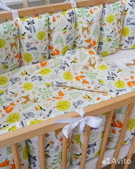 Бортики в кроватку + одеялко