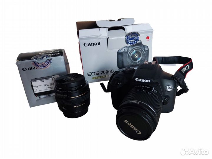 Фотоаппарат и объектив canon 2000d 50mm f/1.4