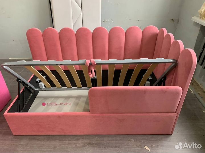 Детская кровать 80 на 160 с высоким изголовьем