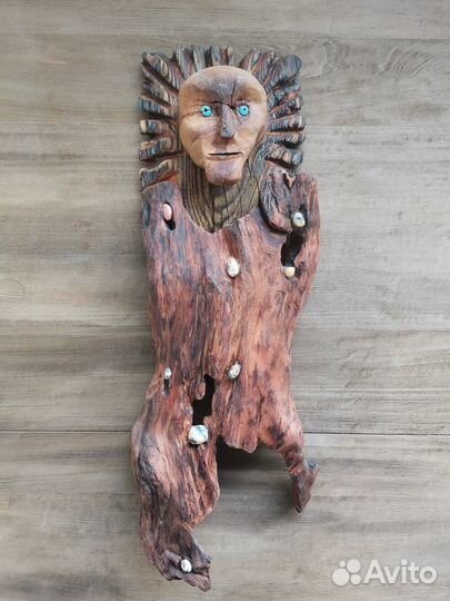 Лесной дух-помощник. Панно из дерева